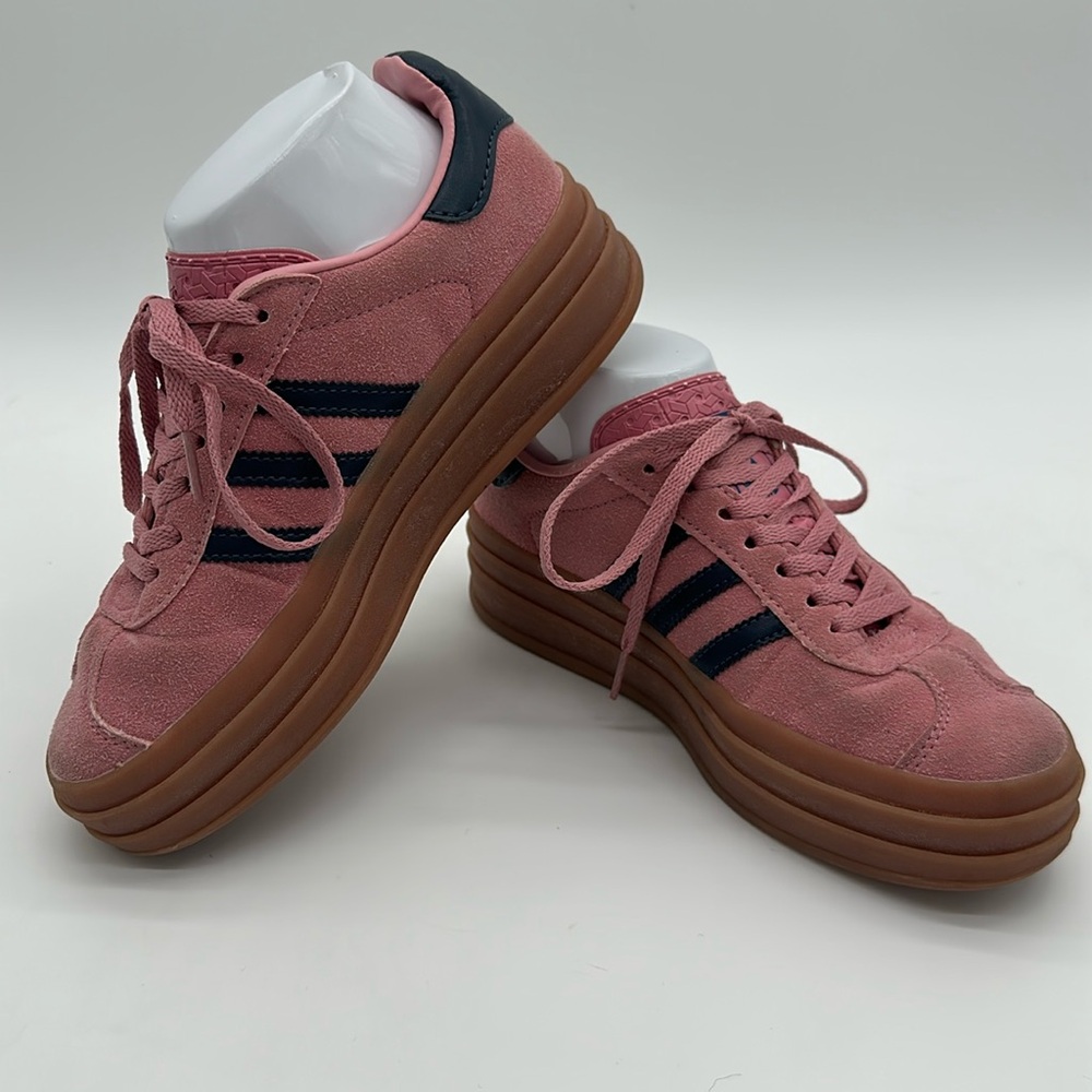 Adidas Gazelle Bold Platform Gum Sole Sneakers Pink Glow Women’s Size 5.0